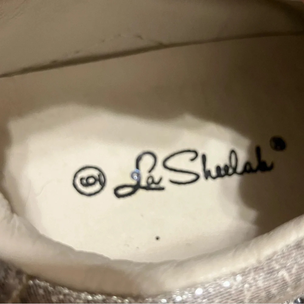 La Sheelah Size 6 Tennis Shoes Rare Mirror‎ Studded Bling *Like New*